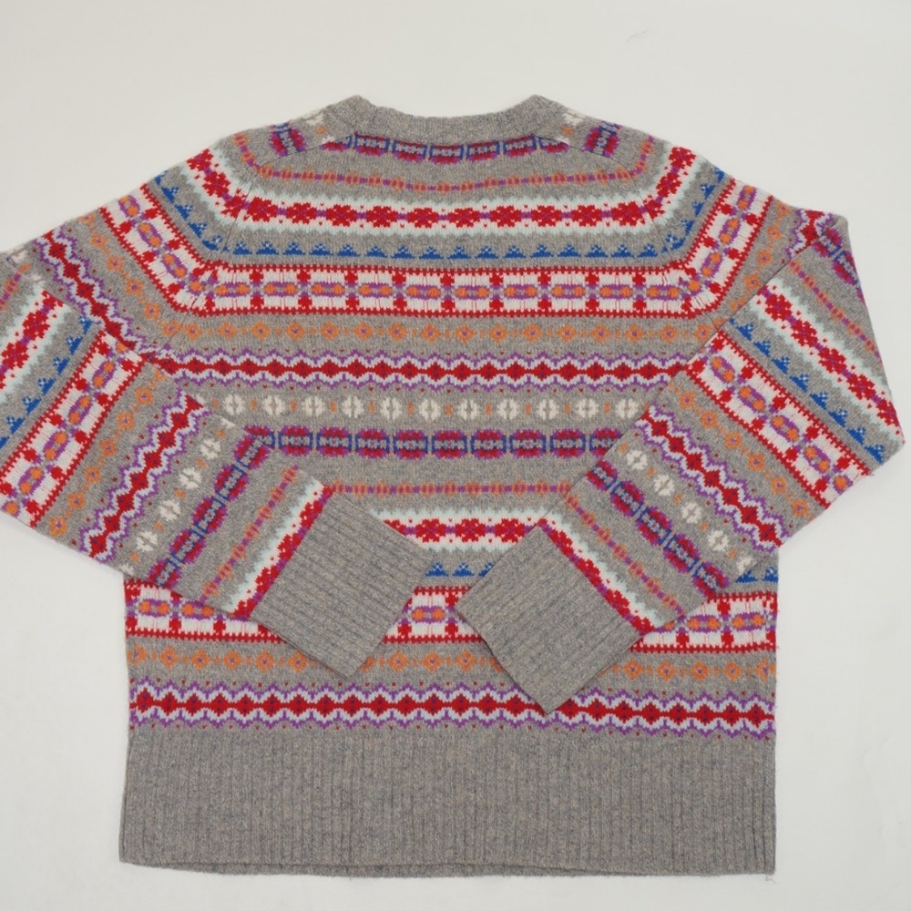 J. Crew Grey Fair Isle Sweater - Picture 2 of 3